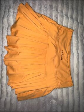 Goldhinge Orange Pleated Athletic Skort